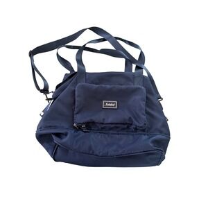 The Foldie Foldable Travel Bag Navy Blue Expandable Duffel Bag Trolley Sleeve